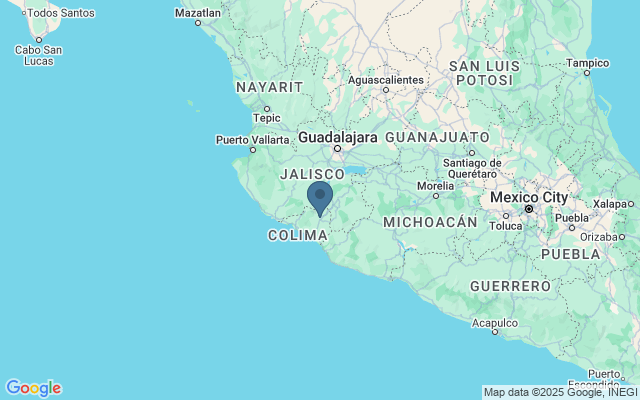 Kaart met locatie Nationaal Park Volcán Nevado de Colima